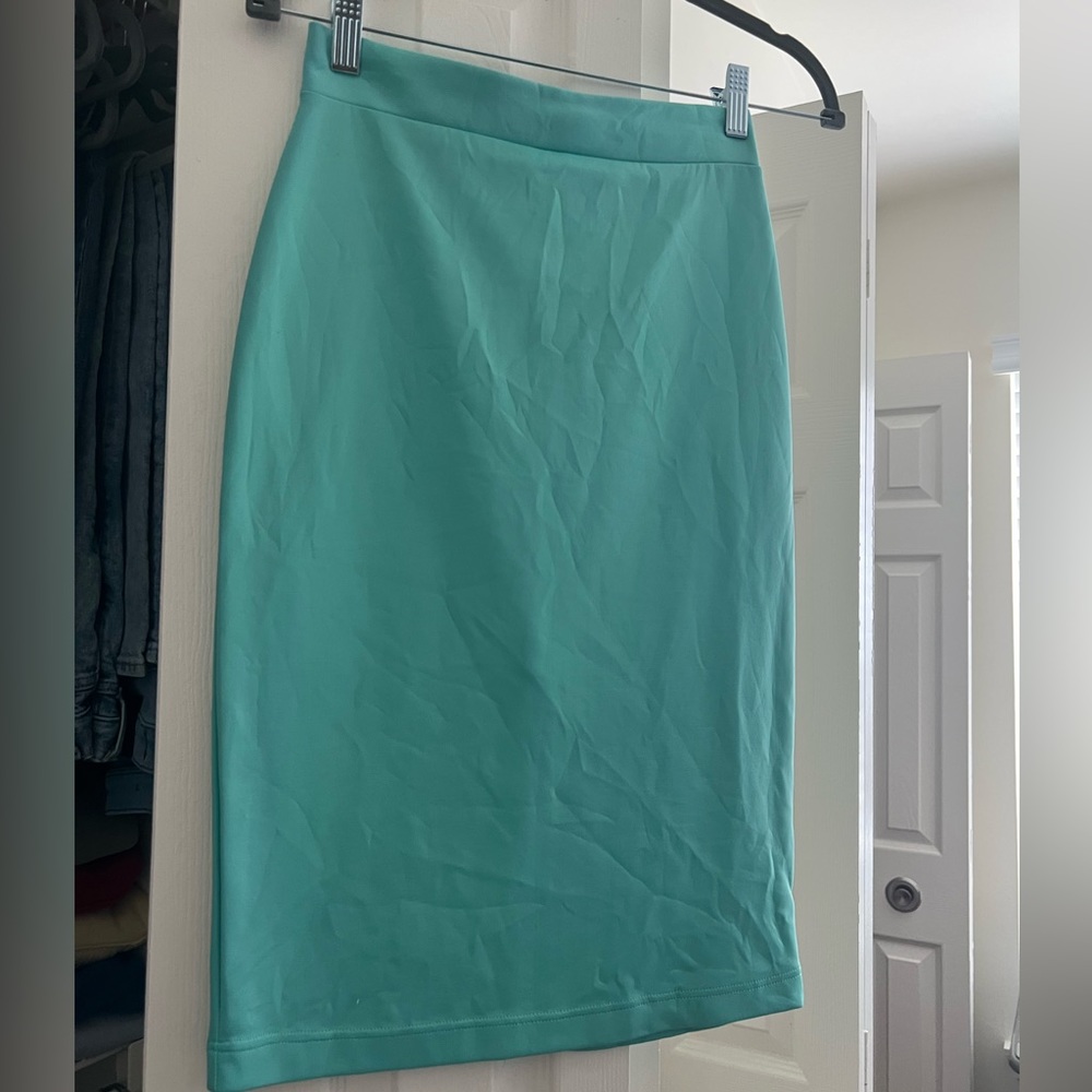 Tiffany blue midi skirt